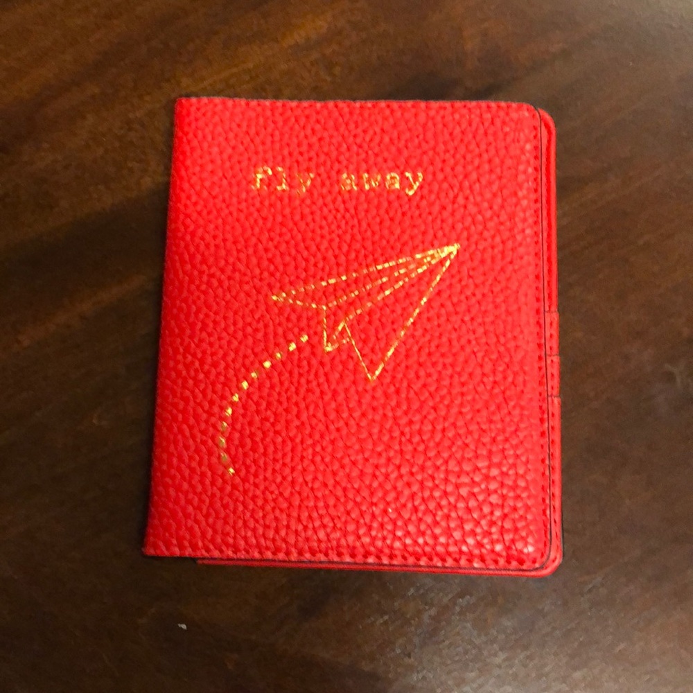 Red Fly Away Passport Holder, Leather